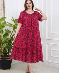 دشداشة نسائي • كشمير مشجر • مقاسات 2XL-5XL