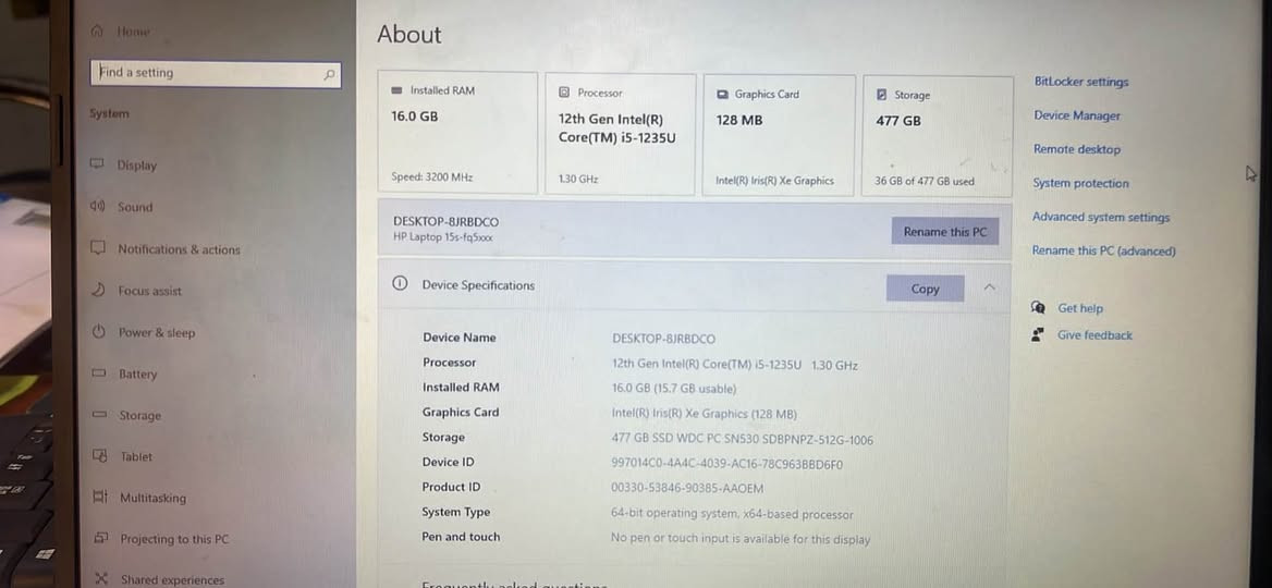 السلام عليكم لابتوب hp core i5 gen12 Ram16 graphics card 128 hard 512 ssd
ونظيفة جدا وحسب الصور المرفقة الي حاب يشتريها يتفضل على الخاص


**إذا كنت صاحب هذا الإعلان وتريد حذفه لأي سبب، رجاءا أرسل رسالة إلى الدعم الفني**