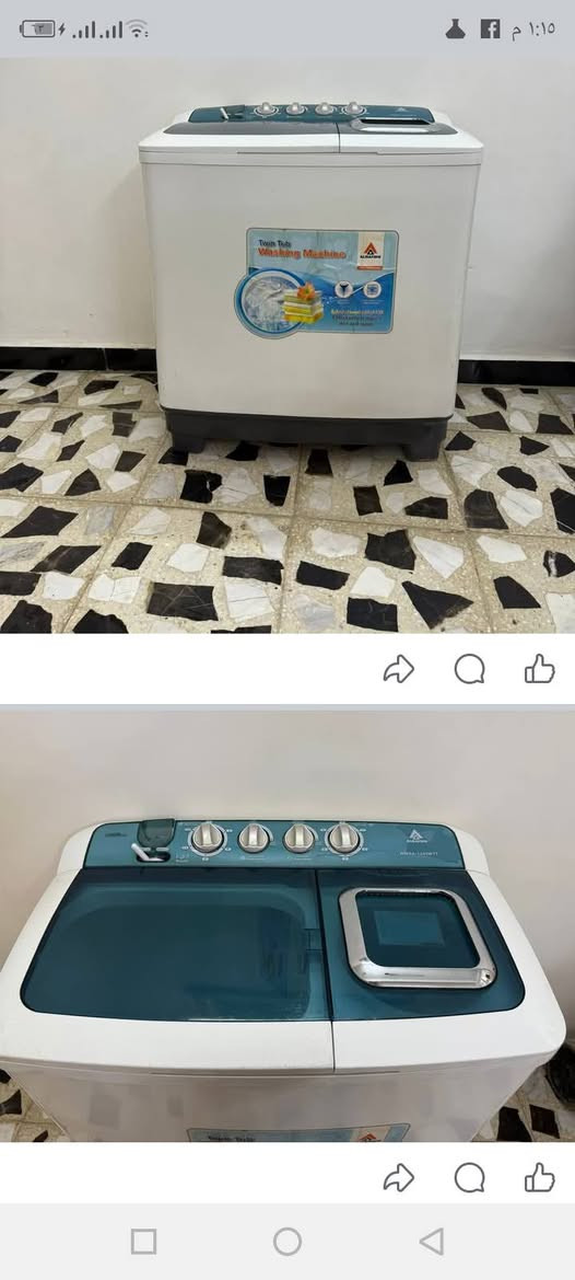 غساله للبيع نوع الحافظ استخدام شهر فقط برغي مامفتوح بيهة شبه الجديدة 15كيلو سعر 125 وبيهة مجال تواصل واتساب***********
