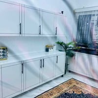 كاونتر للبيع جديد غير مستخدم 3 قطع قياس ارضي وملحق مترين وسنك مرمر قيا...