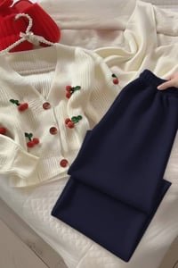 طقم تريكو نسواني • خيط اكرليك تركي • فري سايز ٤٤