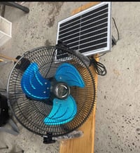 مروحة شمسية • بدون كهرباء • كيبل طويل