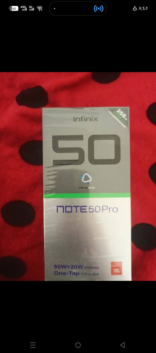 انفنكس نوت ٥٠ برو جديد ذاكرة٢٥٦ جهاز كامل ملحقات وجديد ونظيف موضح بصور 
رقمي ***********
