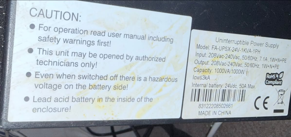 UPSيوبي اس اونلاين تحويل صفري ينطيك ساعتين لعب متواصل بدون كهرباء  للبيع مع البطاريات او بدون البطاريات 
1kv 24v 
بطاريات عدد ثنين كبار 24v بحالة ممتازة جدا تجي تفحص يالله تاخذ 
السعر بدون بطاريات 200 
مع البطاريات 600 
العنوان النجف الاشرف 
يوجد توصيل ايضاً


**إذا كنت صاحب هذا الإعلان وتريد حذفه لأي سبب، رجاءا أرسل رسالة إلى الدعم الفني**
