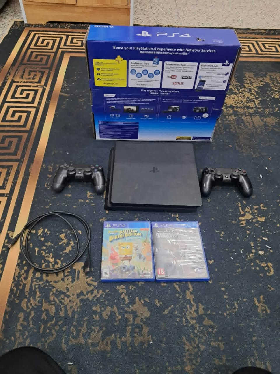 السلام عليكم جهاز بلي فور للبيع او مراوس مع بلي 4 مهكر 
البلي المعروض ذاكرة 400 كيكا مع يدة اصلية ويده تجارية وقرص رامبو القرص الثاني مشخط سبونج بوب

الجاهز مامفتوح نضيف ومكفول السعر200الف قفل

عنواني بغداد الشعب شارع الصحة
متواجد وتساب 

***********
