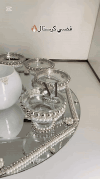 صينيه حنه عروس وعريس تصير فضي كرستال قياس ٥٠ سم السعرر ٣٧ الف للحجز قب...