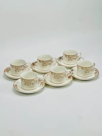 سيراميك • نقش ورد ذهبي • طقم چاي