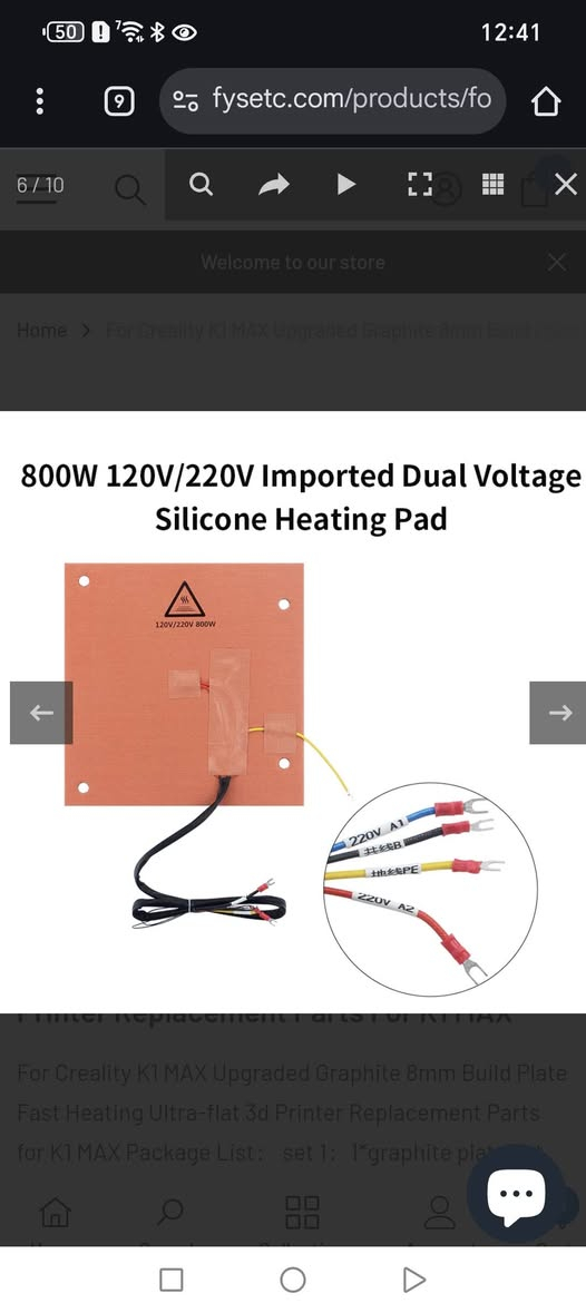 السلام عليكم خاص ب creality k1 max
السعر 150 الف كامل مع المغناطيس و الهيتر و قطعه الكرافيت 
هيت باد كامل مصنوع من الكرافيت يكون بوزن القطعه الاصليه لكن بالحراره ما يتغير شكله وبهذا يحافض على المش لفلنك
خاصه بطابعات k1 تكون بيها مشكله اثناء طباعه ABS بس بقطعه الكرافيت مراح يصير هلشي لان يتحمل حراره


**إذا كنت صاحب هذا الإعلان وتريد حذفه لأي سبب، رجاءا أرسل رسالة إلى الدعم الفني**