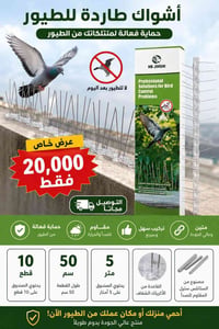 � عرض خاص لفترة محدودة 🔥  🚫 ودّع مشاكل الطيور والحمام نهائياً! ✅ أشواك...