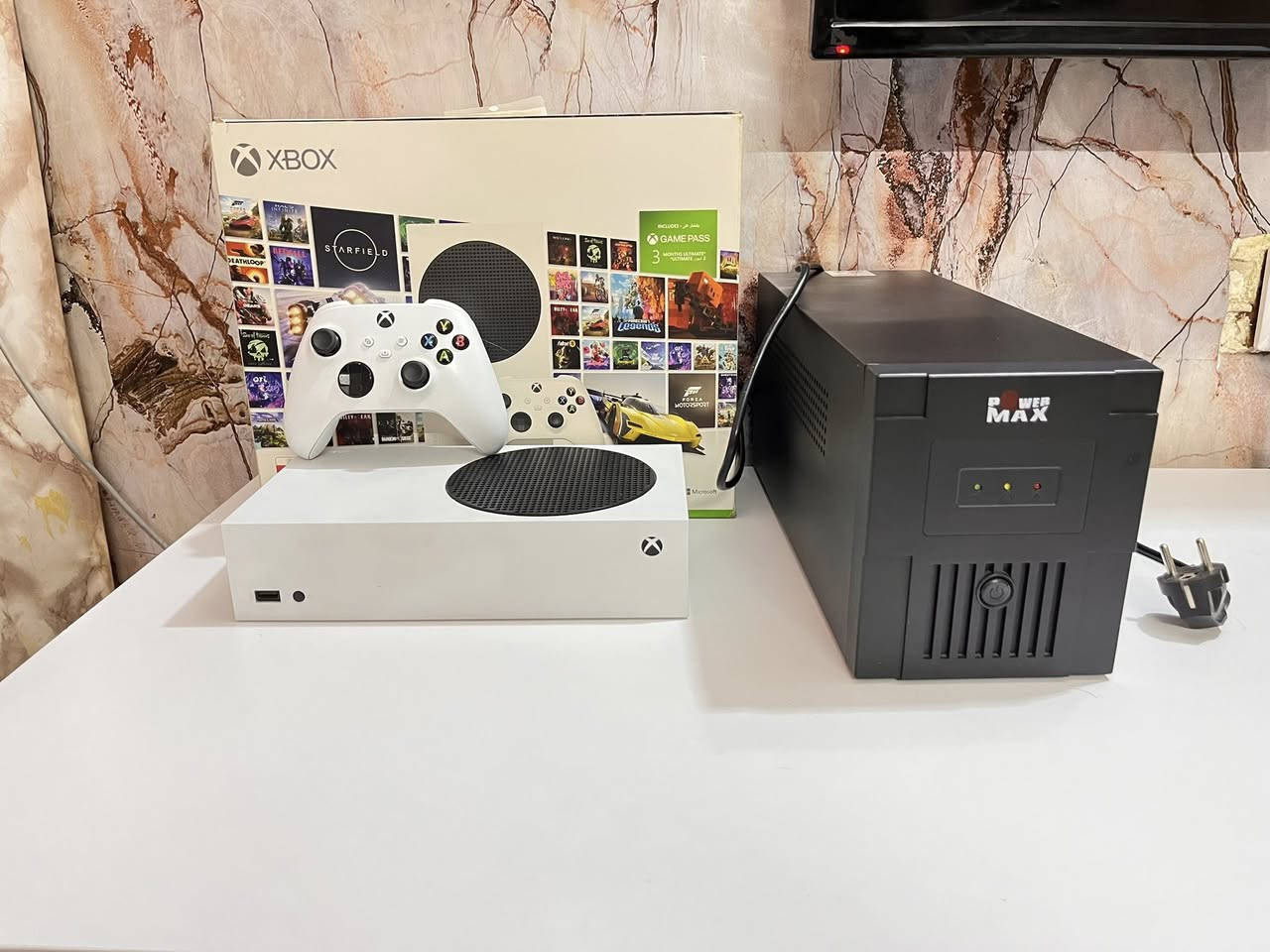 سلام عليكم
Xbox series s اصدار سنة 2023  

المساحة:512G

النظافة:100% على ايدي جهاز كلش نظيف ما مفتوح ولا مبدل بيه اي قطعة وكامل ملحقاته وياه اصلية مال شركة الام

يجي وياه ups بسعة 1500V وسماعة ممتازة

الالعاب المملوكة من غير كيم باس

1-ريد ديد 2

2-كود 16 مودرن وارفير

3-ارك رايدرز

4-فيفا 26

5-حساب كيم باس لمدة اسبوعين من وقت نشر المنشور

حساب التمت تيم فيفا فول التشكيلة وكلشي جاهز تدخل تلعب اغلب الالعاب مختمة وياه

السعر كلش مناسب على الغراض الي تجي وياه 

500 وبيه مجال للجاد
الموقع:بغداد-حي القاهرة
الرقم:***********
