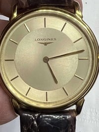 ساعه سويسري نوع لونجين كوارتز بطاريه قطر 34 ملم طلاء ذهب 18 نظافه تامه...