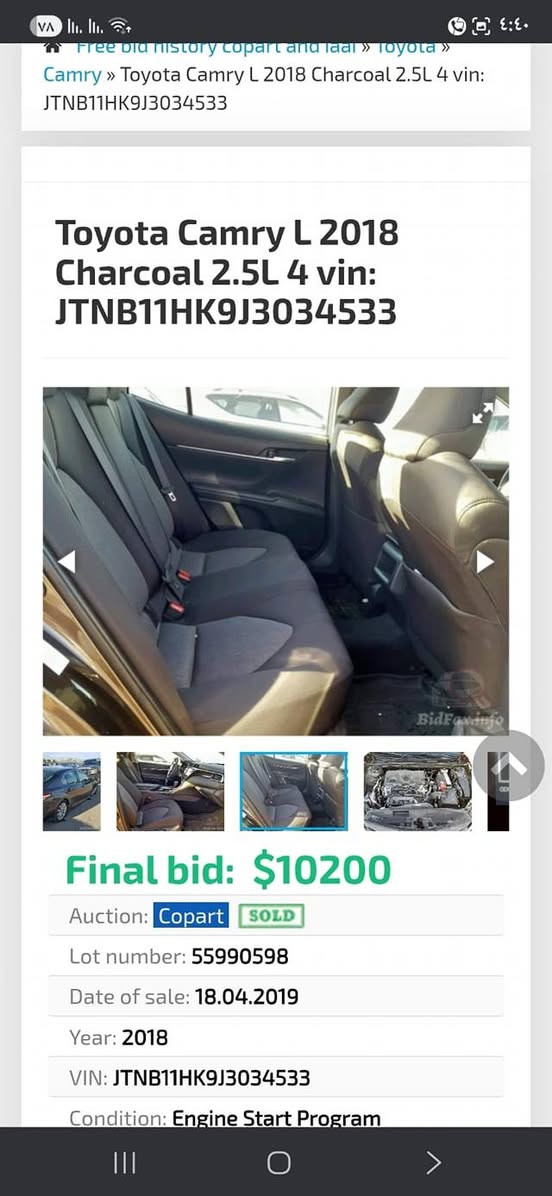 كامري 2018
رقم سليمانيه بأسمي هزه جديده 
سونارها وحادثها مال امريكا بالصور 
سعرها (168 وبيها مجال بسيط)
بغداد حي الجهاد 
***********
