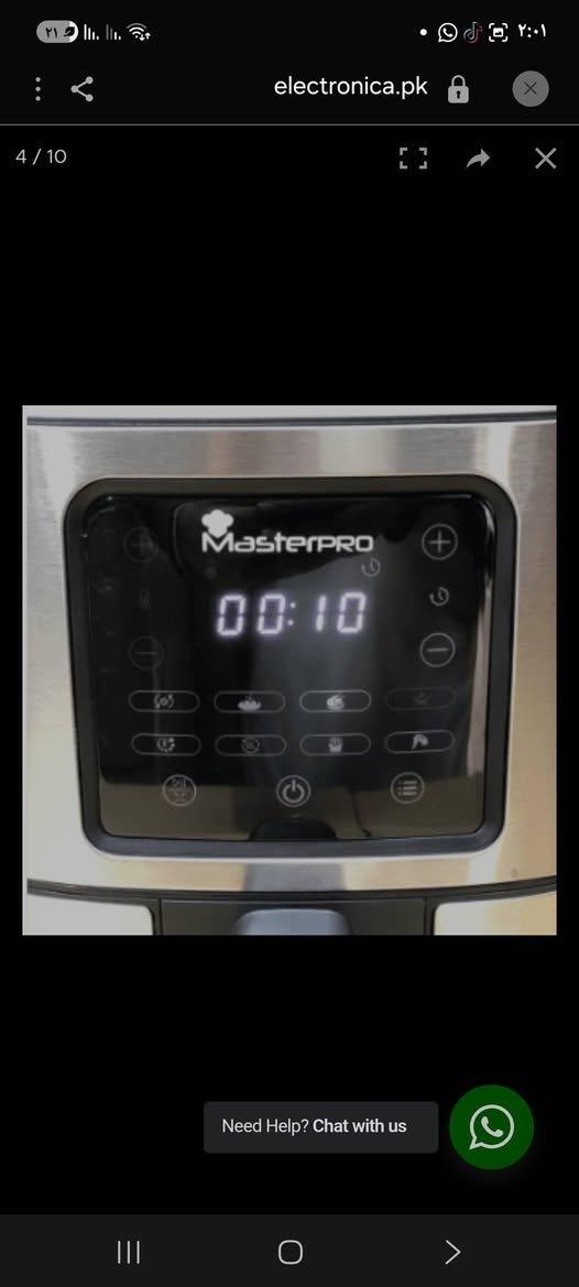 MasterPro LEG5010 – سعة 4 لتر
المواصفات الظاهرة:
العلامة: MasterPro
الموديل: LEG5010
السعة: 4 لتر حقيقي
النوع: قلاية هوائية رقمية (Digital Air Fryer)
شاشة لمس LED
درجة حرارة تصل إلى 200°C
برامج طبخ مسبقة متعددة
مؤقت زمني قابل للضبط
سلة قابلة للفك والتنظيف


**إذا كنت صاحب هذا الإعلان وتريد حذفه لأي سبب، رجاءا أرسل رسالة إلى الدعم الفني**