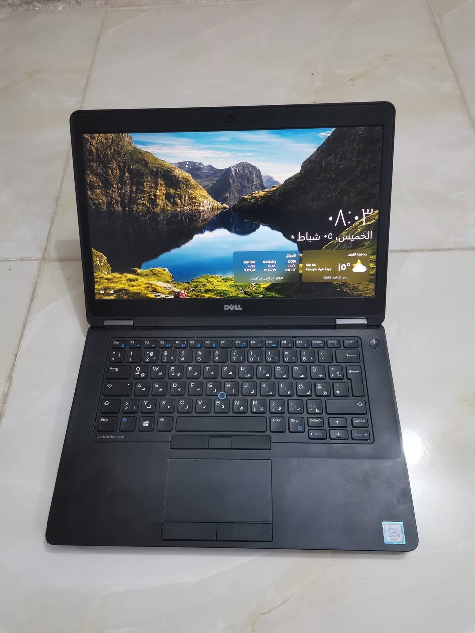 السلام عليكم
لابتوب للبيع نوع Dell  
المعالج intel core i5 الجيل السادس 
الذاكرة 256 ssd 
الرام 8g ddr4 
الشاشة full HDحجمها 14 بيها كاميرا 
كرت الشاشة داخلي intel(R) HD Graphics 520 
كيبورد ضوئي عربي انگليزي 
بطارية ممتازة تستمر اكثر م̷ـــِْن ساعتين 
جهاز نسبة نظافته 99‎%‎
ما مفتوح ولا مصلح 
ملحقاتها شاحنة أصلية فقط 
السعر ٢٥٠ و بي مجال 
مكاني نجف شارع المطار القديم 
***********
