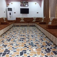 طقم كامل • ١٠ مخدات • خشب بلوك