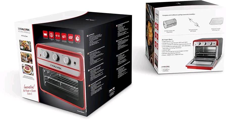 🔥✨ فرن + قلاية هوائية 4×1 من KALORIK ✨🔥
اختصر عليك المطبخ بجهاز واحد يجمع القوة، السرعة، والطعم اللذيذ 😍👌
🍗 4 وظائف بجهاز واحد
✔️ فرن كهربائي
✔️ قلاية هوائية بدون زيت
✔️ شواية دوارة للدجاج
✔️ تجفيف وطهي متكامل
⚡ أداء قوي وسريع
🔸 حرارة عالية وتوزيع مثالي للطبخ 🔥
🔸 تحكم يدوي سهل بدرجات الحرارة والوقت
🔸 طهي متساوي من كل الجهات
🍟 قلي صحي بدون زيت
استمتع بأكلات مقرمشة وطعم خيالي مع دهون أقل 💪🥗
🍖 ملحقات متكاملة
✔️ سلة شبكية للقلي
✔️ صينية فرن
✔️ سيخ دوار للشوي
✔️ أداة سحب آمنة
✔️ أسطوانة شواء (للتحمير المتساوي)
🧼 تنظيف سهل وسريع
تصميم عملي وملحقات قابلة للفك والتنظيف بكل سهولة ✨
🎯 مثالي لكل بيت
للأكلات اليومية، العزايم، والوجبات السريعة 🍕🍗
💯 جودة أوربية وتصميم أنيق
يجمع بين الشكل العصري والأداء العالي
📦 لا تفوت الفرصة!
خلي مطبخك أذكى وأسرع… واطلبه الآن 🚀