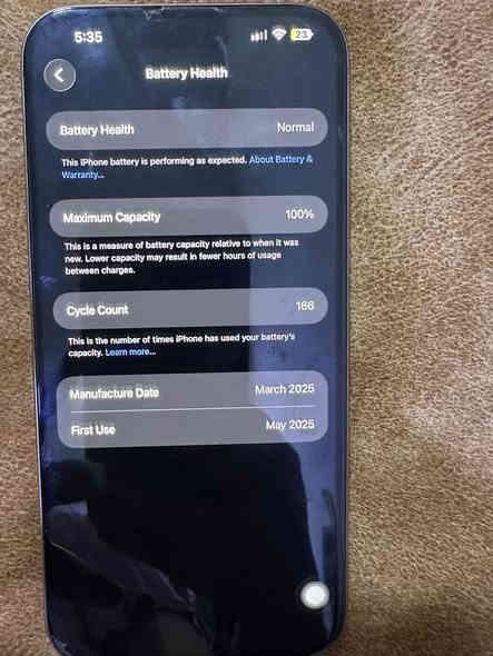 ايفون 16pro max
ذاكره 256

بطاريه 100

جهاز جديد كلش بس ضهره مفطور موضح بلصور 

 ضمان الجهاز ماستر 

داخل الضمان 

السعر مليون و300 وبي مجال كلش بسيط 

العنوان بغداد الغزاليه 

رقم التواصل *********** او ***********
