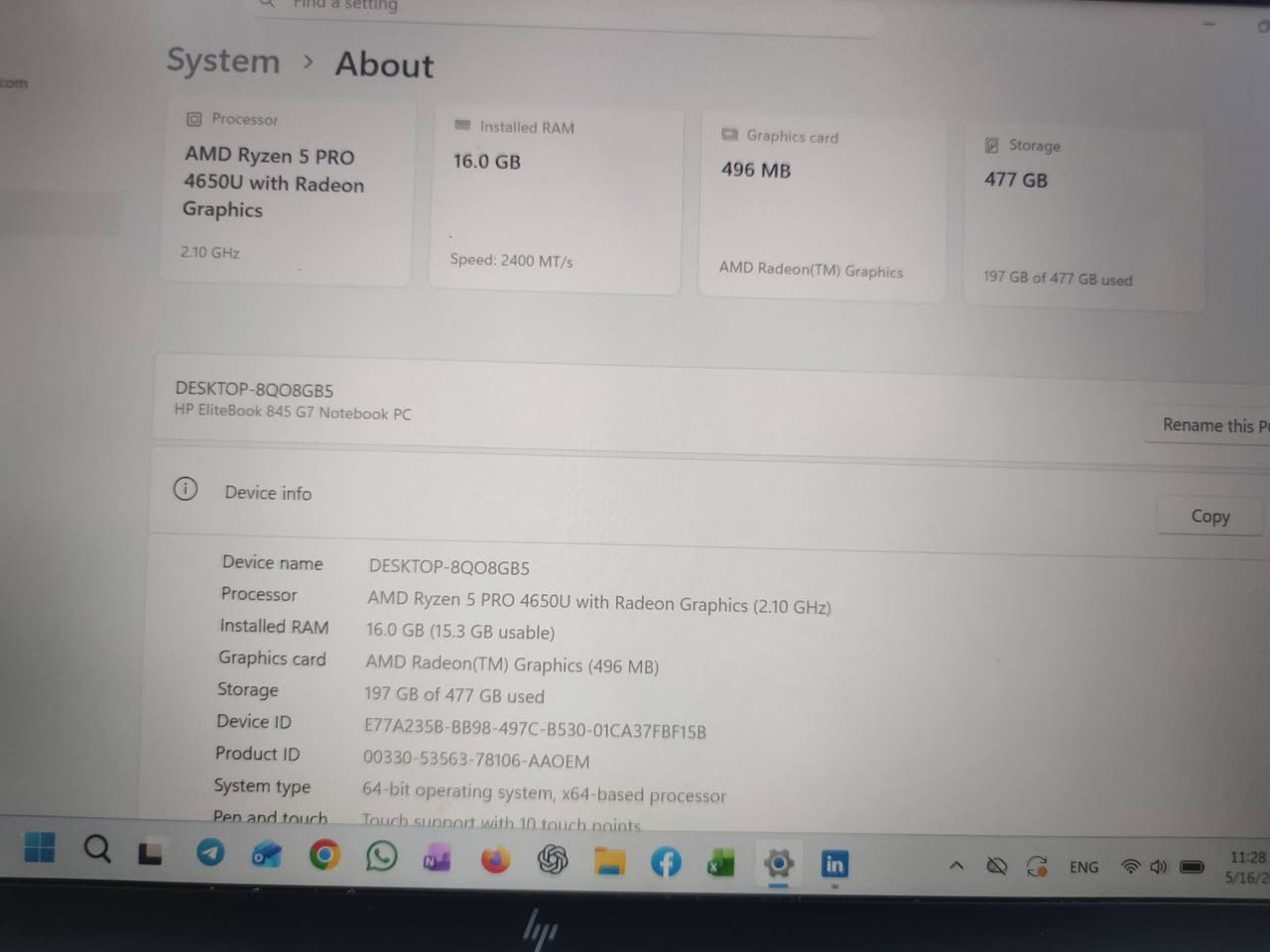 لابتوب للبيع مابي اي عيوب و بسعر 325 الف ، کرکوك
 hp elitebook 845 g7
16/512GB ssd
14 touch screen
keyboard led
windows 11 pro orginal


**إذا كنت صاحب هذا الإعلان وتريد حذفه لأي سبب، رجاءا أرسل رسالة إلى الدعم الفني**