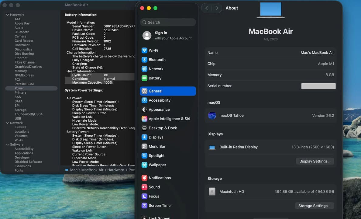 MacBook Air 2020 M1 13.3”
Ram 8 | SSD 500 
Battery 100 | Cycle 86 
Price: 700.000
***********
