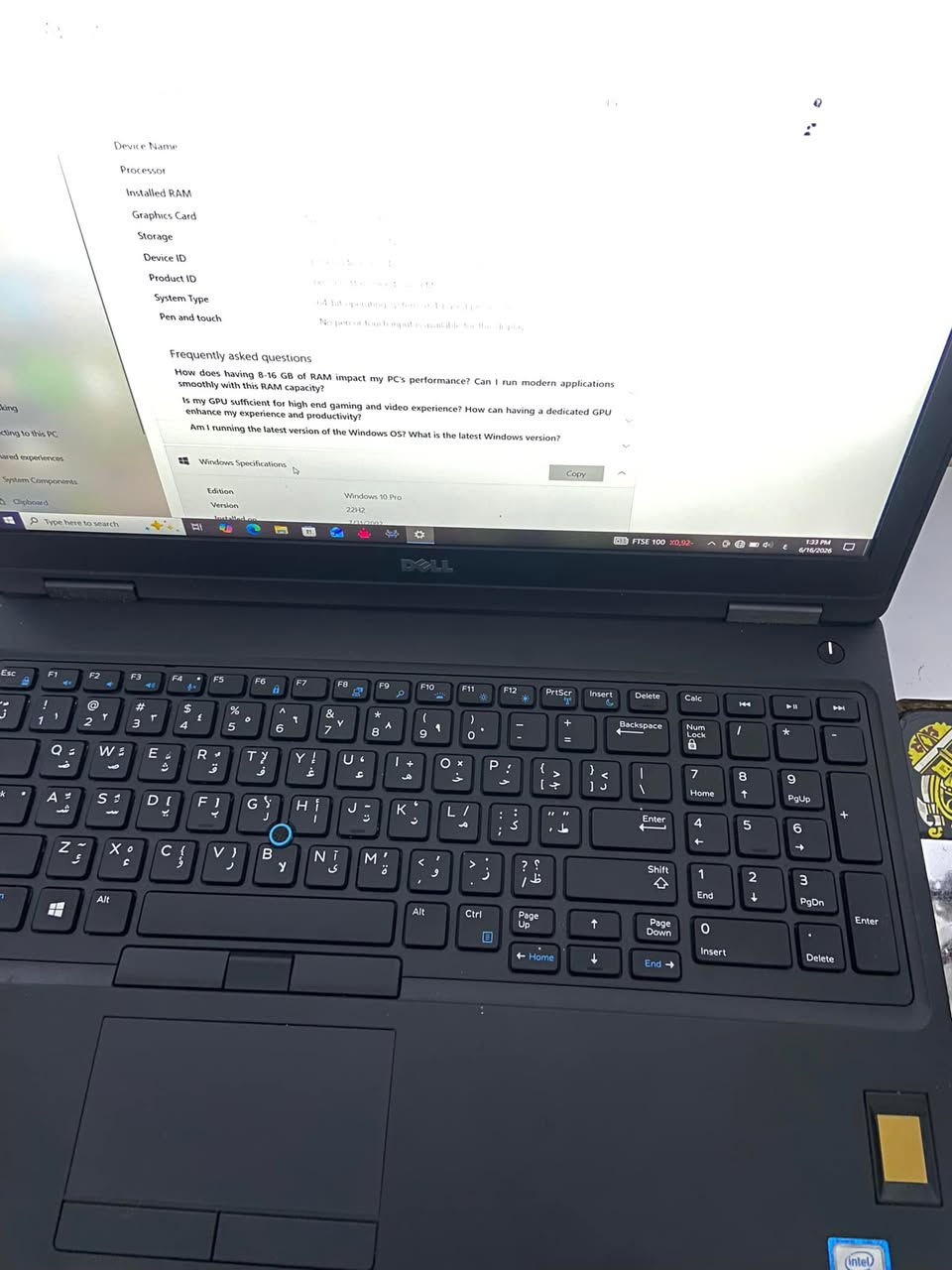 السلام عليكم
لابتوب dell نظيف جدا مستعمل قليل

السعر350 وبيه مجال قليل للشراي 

المعالج: Intel Core i7-7820HQ @ 2.90GHzالجيل السابع 
الرام: 8GB
التخزين: SSD 256GB
كرت الشاشة خارجي: NVIDIA Quadro M620 2GB
كرت الشاشة المدمج: Intel HD Graphics 630
نظام التشغيل: Windows 10 Pro 64-bit
مواصفات يشغل البرامج الهندسية القوية مثل solidworks وansys بسلاسه 
الموقع : بغداد 
*********** واتس اب فقط

