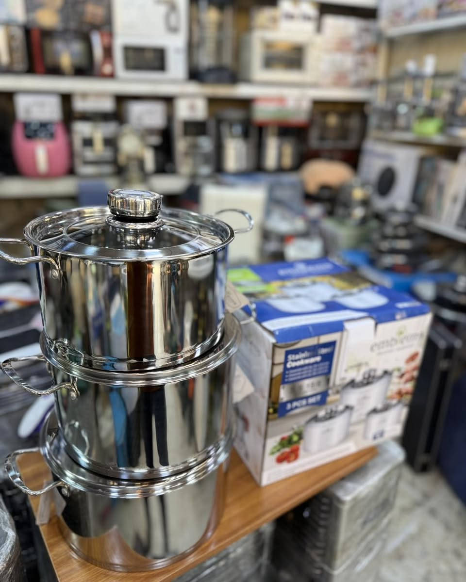 سيت كدر
الاصدار الجديد المختوم ١٨/٨
ماركه امبليوم الالمانيه
5 قطع
4 كدر و ١ طاوه
الحجم الكبير ٢٨ سم
القبق الستيل 
ثقيل الاصلي 
ستل ستيل ثقيل 
صناعه الماني
يحتوي على ٥ كدر

توجد خدمه توصيل 
للحجز مراسله الصفحه او الاتصال
🌹مدينه ألعاب المدهش مجاور مطعم ابو صفاء جوه جسر العبور المعلق ***********🌸
