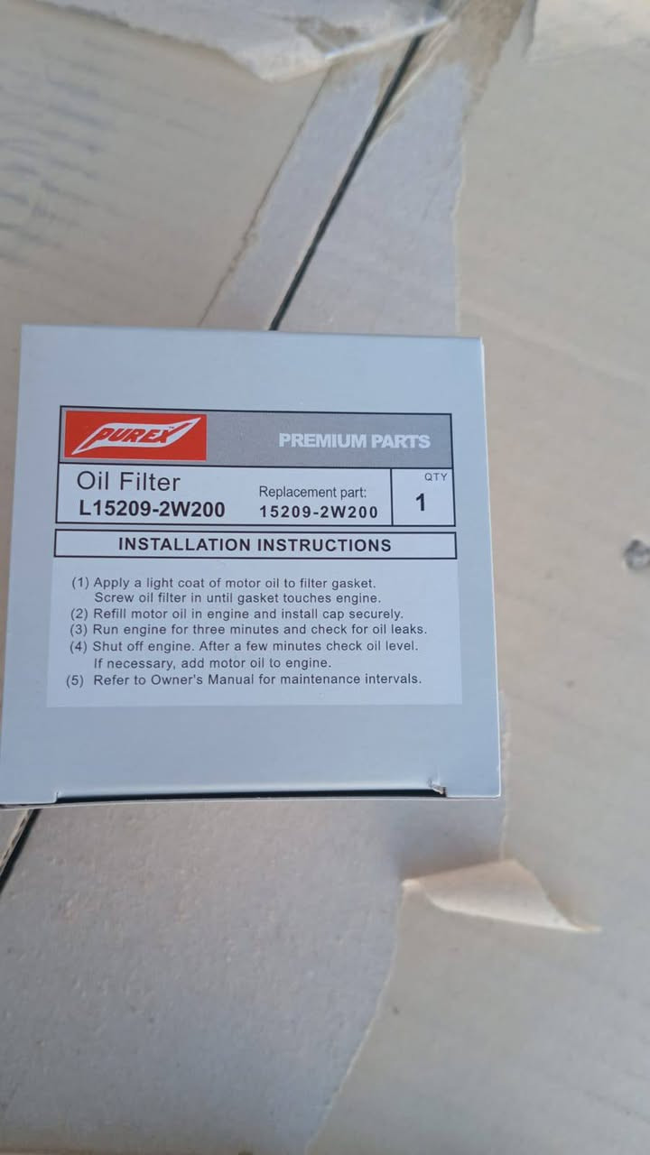 سلام وعليكم 
فلتر دهن نيسان كاز 
***********
