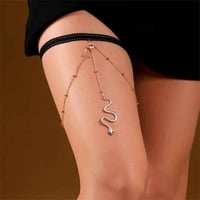 سوار فخذ ثعبان • طقم سوار وقلادة • فضي مضاد للصدأ