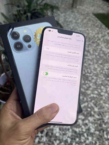 ايفون 13 برو ماكس دبل خط CH/A مامفتوح ولا مصلح نضيف جدا ذاكرة256 بطارية85 كارتون مطابق مكاني بغداد المدائن ***********السعر مناسب725
