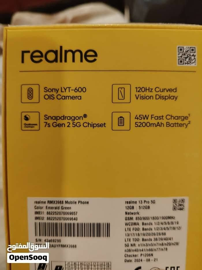 للبيع هاتف ريلمي 13 برو (5 5G (Realme 13 Pro - نظيف جداً
المساحة : 512 جيجابایت

الرام 12 جيجابايت

المعالج : 2 Snapdragon 7s Gen (ممتاز للألعاب والاستخدام الثقيل)

الشاشة : AMOLED منحنية، بتردد 120 هرتز سلسة جداً وألوانها ممتازة)

الكاميرا خلفية 50 ميجابكسل مع مثبت بصري OIS + كاميرا سيلفي 32 ميجابكسل

البطارية : 5200 مللي أمبير تكفي للاستخدام الطويل مع شحن سريع 45 واط

الصوت سماعات ستيريو مزدوجة

ما عندي توصيل 

السعر 350 ألف 

للتواصل على هذا الرقم 

***********1

