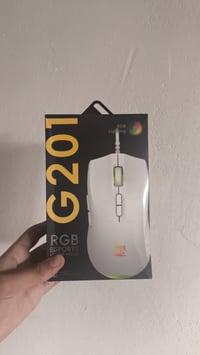 R8 G201 • ماوس جيمينغ • ارجيبي ابيض