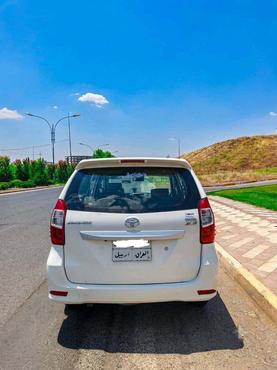 Toyota Avanza 2016
 مەکینە 4 بستۆن، قەبارە 1.5 لیتر زۆر كه‌ممه‌سره‌ف و گونجاو بۆ ناو شار و سه‌فه‌ر  سیسته‌می ساردكه‌ره‌وه‌ تەبرید ناوه‌وه‌ و دواوه‌ واتا تەبرید مەرکەزی زۆر سارد و بێكێشه‌.
ناوه‌وه‌ ی 3 ڕیز كووشن 7 سه‌رنشین زۆر فراوانه بۆ خێزان جام كاره بای خليجي 
نيزامى ئيكؤ ecoكاميره  و شاشه ئايپاد
ته نها ٣ پارچه ی بۆياغه و كه ميك ژووری گرتووه
***********
سيارة عائلية واقتصادية جداً، جاهزة للاستخدام وبكامل المواصفات 
​الموديل 2016
​المواصفات خليجي
​المحرك 4 بسطون، حجم 1.5 لتر (اقتصادي جداً في الوقود وممتاز لداخل المدينة والسفر).
​نظام القيادة: نظام ECO الاقتصادي.
​الداخلية: 3 صفوف كراسي (تتسع لـ 7 ركاب)، واسعة ومريحة جداً للعوائل.
​التبريد: تكييف مركزي أمامية وخلفية بارد جداً وبدون أي مشاكل.
​النوافذ: تحكم كهربائي بالكامل (جام كهرباء).
​الإضافات: شاشة آيباد مع كاميرا خلفية.
​ حالة البودي والصبغ:
​توجد 3 قطع صبغ (فيها ضربة خفيفة واصلة للداخل/للجؤة بشكل بسيط).
​المحرك والكير  كلها بشرط
*********** 
​ الموقع أربيل أربيل, العراق

