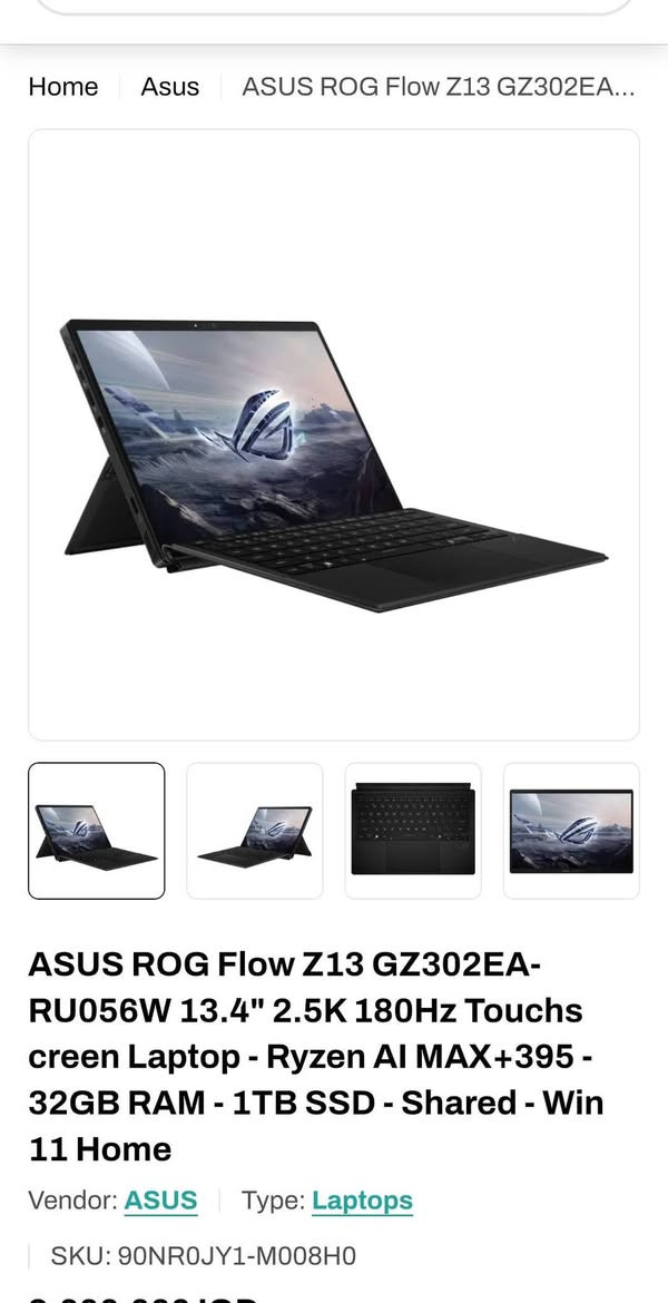 السلام عليكم
لابتوب asus flow z13 2025
بعدة على الضمان  صارلي كم شهر ماخذه 
Amd halo strix ai  395 max
Ram 32 giga
Hard 1 t
نضيف جدا جدا اخو الجديد 
سعره حاليا بالنبع 3600000 
اريده 2800  
الرفيو مالته مسوي على قناة " وقت الفن " للتصوير الفوتوغرافي


**إذا كنت صاحب هذا الإعلان وتريد حذفه لأي سبب، رجاءا أرسل رسالة إلى الدعم الفني**