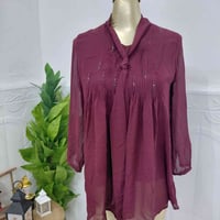 قميص شيفون • ثلج • مقاس ٥٥-٧٥