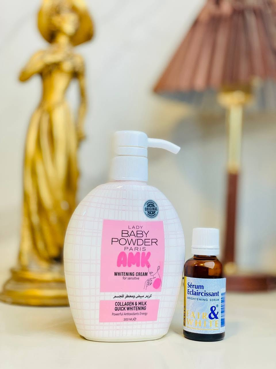 🌸مكس يسوي جسمج گطن ابيض ثلج وصافي وعطرة يجنن🌸
يتكون من كريم AMK وسيروم Fair & White 
يبيض بسرعة، يرطب، ويخلي ريحة جسمج تجنن 🌸
تره النعومة والبياض صايرين سهلين ويا هالمنتجين 💯

🚘يوجد خدمة توصيل لجميع محافظات العراق


**إذا كنت صاحب هذا الإعلان وتريد حذفه لأي سبب، رجاءا أرسل رسالة إلى الدعم الفني**
