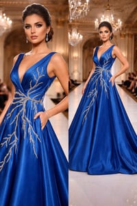 فستان أزرق ملكي • قياس ٣٨ • ملبوس مره