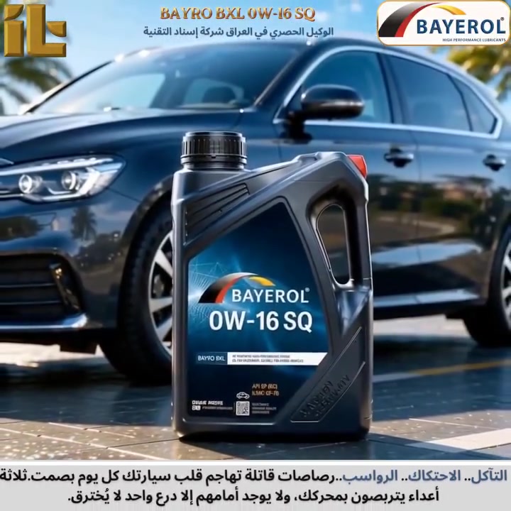 التآكل.. الاحتكاك.. الرواسب..
رصاصات قاتلة تهاجم قلب سيارتك كل يوم بصمت.
ثلاثة أعداء يتربصون بمحركك، ولا يوجد أمامهم إلا درع واحد لا يُخترق.
مع BAYRO BXL 0W-16 SQ.. أنت لا تضع زيتاً فقط، بل تضع خط الدفاع الأول والنهائي.
حماية قصوى.. أداء يدوم."
شركة إسناد التقنية للتجارة العامة 
 الوكيل الحصري في العراق لشركة BAYEROL   الألمانية 🛢️
 متخصصة في الزيوت الألمانية الفاخرة للسيارات والمحركات 
زيوت بنزين/ديزل، زيوت ناقل الحركة، زيوت هيدروليكية، سوائل فرامل ومبردات 

للتواصل والطلب راسلنا عبر الصفحة أو واتساب.
***********

📍 بابل – الحلة، طريق بغداد القديم بالقرب من متنزه كوين بارك

#زيوت_محركات #شاحنات #معدات_ثقيلة #BAYEROL
