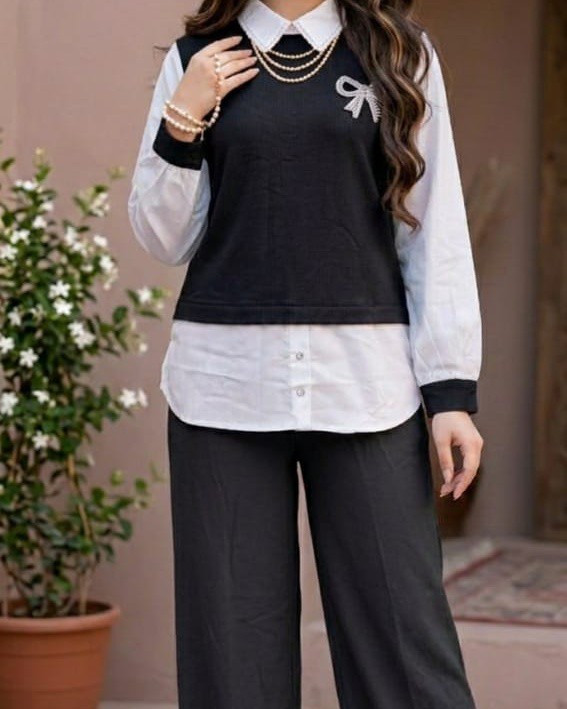 الترتيب والنزاكة.. كلها بهذا الطقم! 💎✨
​لكل من تبحث عن "الطلّة" المُرتبة والسهلة، وفرنا لكم الطقم القطعتين المدمج (قميص مع فيست وبنطلون عريض) بأعلى جودة وأرقى الألوان.
​لماذا هذا الموديل هو الأفضل؟
​القطعة العلوية: قميص متصل بفيست (2 في 1) بياقة دانتيل وبروش لؤلؤ "نازك".
​البنطلون: قصة عريضة ومريحة جداً تناسب كل الأوقات.
​الألوان: متوفر بتشكيلة ألوان خريفية مميزة (الوردي، الزيتوني، الأزرق، البني، الرمادي).
​📍 المكان:
​محافظة ديالى - قضاء جلولاء - سوق جلولاء.
​💰 السعر:
​السعر "بلاش" وقوي جداً!
​لمعرفة السعر: علقي بكلمة (سعر) ويوصلكِ الرد على الخاص فوراً. 📩
​أو اتصلي بنا مباشرة: *********** 📞
​🚚 التوصيل:
​متوفر توصيل سريع لكل محافظات العراق 🇮🇶 (من الشمال للجنوب).
​✅ تابعي الحساب ليصلكِ كل ما هو جديد ومميز!
