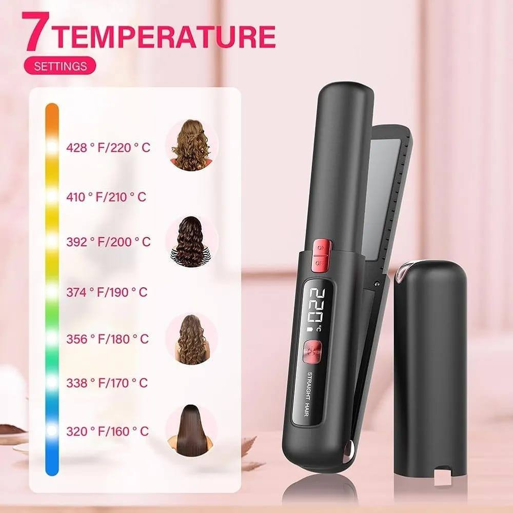 • كاوية شعر شحن تسريح وتمويج
• الطاقة: لاسلكية، تعمل ببطارية قابلة لإعادة الشحن بمنفذ USB.
• سعة البطارية: 4500 مللي أمبير.
• التسخين: ألواح سيراميك تسخن بسرعة (حوالي 10-30 ثانية).
• درجة الحرارة: تصل إلى 220 درجة مئوية 
• التصميم: مدمج وخفيف الوزن، يناسب حقيبة اليد.


**إذا كنت صاحب هذا الإعلان وتريد حذفه لأي سبب، رجاءا أرسل رسالة إلى الدعم الفني**