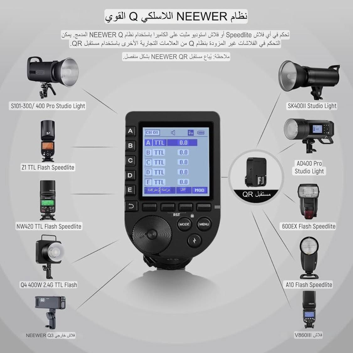 لسوني
جهاز تحكم لاسلكي بالفلاش يركب فوق الكاميرا.

✔️ يعمل مع كاميرات سوني
✔️ تحكم بقوة الفلاش من على الكاميرا
✔️ يدعم TTL و Manual
✔️ شاشة واضحة وسهل الاستخدام
✔️ يعمل ببطاريات AA

مناسب للتصوير الخارجي والاستوديو.


**إذا كنت صاحب هذا الإعلان وتريد حذفه لأي سبب، رجاءا أرسل رسالة إلى الدعم الفني**