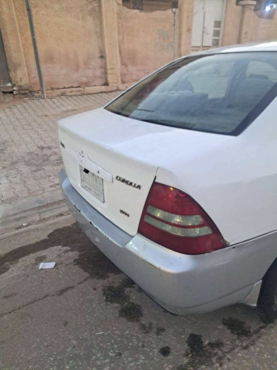 سلام عليكم
كورلا بيكاجو 2001 مكينه 1800 كير عادي بيه ضربه بل جاملغ الوره سياره جاهزه السعر 43 وبيه مجال مكان نجف 
رقم الموبايل ***********
