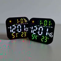 ساعة رقمية جدارية • شاشة LED كبيرة • عرض الحرارة والرطوبة