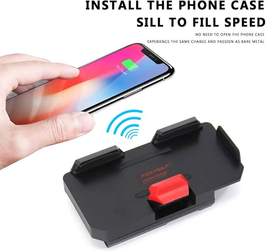 هذا هو شاحن لاسلكي وحامل هاتف للدراجات النارية يحمل علامة تجارية "FOX WOLF". يتميز بالخصائص التالية: 
قوة الشحن اللاسلكي: 15 واط.
مقاومة للماء: مستوى IP67.
متوافق مع الهواتف الذكية التي تدعم الشحن اللاسلكي.
نطاق العرض: 6.4 سم - 9 سم.


**إذا كنت صاحب هذا الإعلان وتريد حذفه لأي سبب، رجاءا أرسل رسالة إلى الدعم الفني**