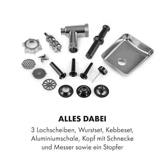  مثرامة لحم من نوع باورماكس، بجودة عالية وقدرة 2000 واط. تحتوي على شفرات من الفولاذ المقاوم للصدأ ووظيفة العكس لتسهيل العملية. المثرامة تجي مع ثلاث شفرات مختلفة وتقدر تستخدمها في تحضير أنواع متعددة من الطعام، مثل النقانق والكبة. الجهاز جديد وبعلبته الأصلية.