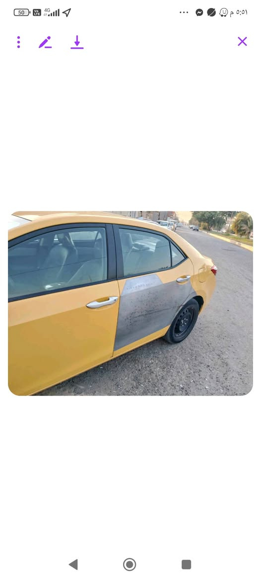 السلام عليكم للبيع كورلا تكسي موديل 14 بسمي منضومة غاز شاشة ديجيتال صبغة الاولى شرط  السونار غير حادثهة قطرة معجون ما بيهة السيارة بسمي حادث امريكا نص الچاملغ الامامي وبل عراق موضح بل صور السيارة ليبل واحد السعر. 130وبيهة مجال السكن الانبار الحبانية الاتصال على الرقم ***********
