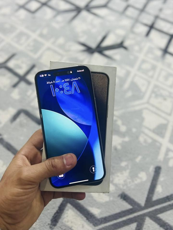 للبيع فقط ايفون 15 برو ماكس نضيف مابي شخط اخو الجديد كامل ملحقات نموذج M شرق اوسط ذاكره 256 بطاريه 89 السعر 1150 (مليون و150) المكان كربلاء 
*********** متواجد واتساب.
