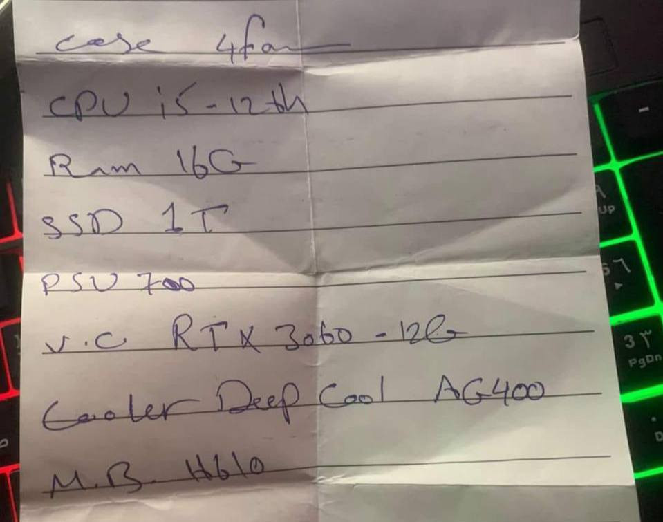 السلام عليكم pc للبيع كامل مع ملحقات مابيه اي نقص السعر مليون و 600 وقابل للتفاوض 
لل استفسار رقمي ***********
