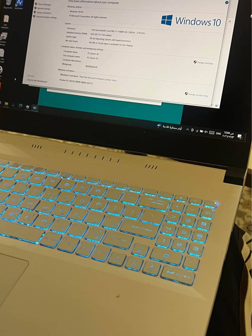 السلام عليكم لابتوب  15 sword msi مستخدم نظيف مال سنتر طبي ب ٧٥٠ الف سعر نهائي
‏Cpu: intel core i7 gen 11H 
‏Ram: 16 GB 3200 DDR 4
‏Hard: 512 ssd pcle Nvme m.2
‏Gpu: GeForce RTX 3050ti GDDR 6
‏Display: full HD 144Hz ips-level panel (15.6)
كل الصور تضمن التفاصيل 
بغداد الصليخ ال ٦٠٠ / لايوجد توصيل / *********** بغداد, العراق

