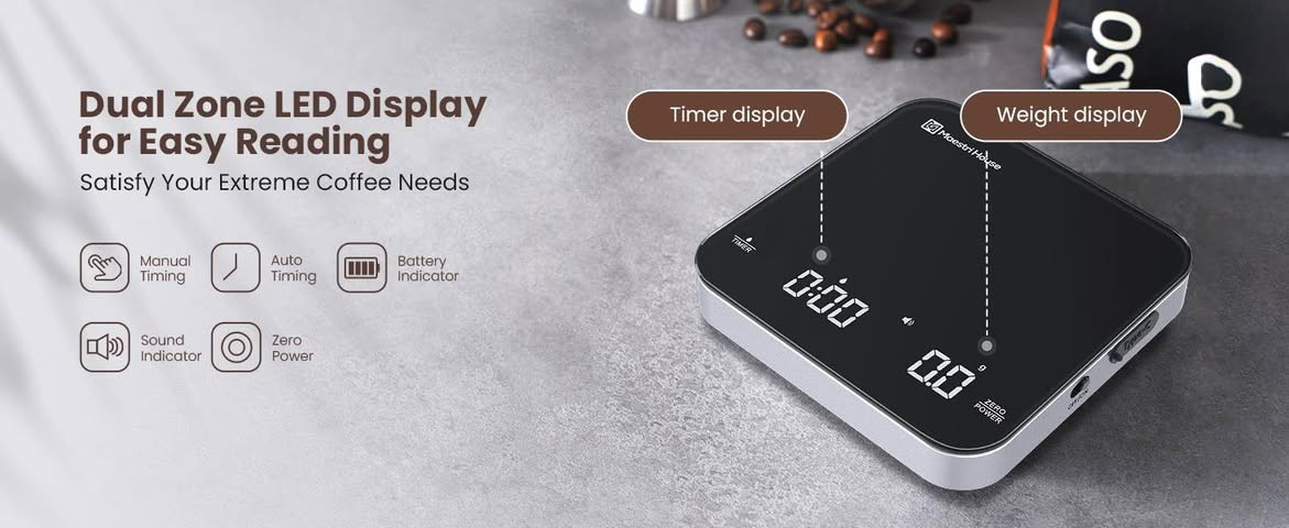متوفر ..⏳
Maestri House Mini Coffee Scale K-112

جديد غير مستخدم  
ميزان القهوة الصغير Maestri House Mini Coffee Scale K-112 هو ميزان رقمي دقيق وقابل لإعادة الشحن مصمم خصيصًا لعشاق القهوة لتحضير الإسبريسو والقهوة المقطرة بدقة عالية. 

الميزات والمواصفات الرئيسية
يتميز الميزان بتصميم مدمج وأنيق يناسب الاستخدام المنزلي وأثناء السفر، ويوفر ميزات متقدمة تساعد في تحسين تجربة تحضير القهوة.
 
الدقة والمدى: يوفر دقة عالية تصل إلى 0.1 جرام، وبمدى وزن يتراوح من 0.3 جرام حتى 2000 جرام (2 كجم).
أوضاع التحضير الذكية: يحتوي على 4 أوضاع ذكية 

لمساعدة المستخدمين:
الوضع اليدوي: تحكم كامل في الوزن والوقت.
وضع الإسبريسو التلقائي: يقوم تلقائيًا بوزن الكوب وبدء المؤقت عند بدء الاستخلاص وإيقافه عند الانتهاء.
وضع التقطير (Pour Over): يبدأ المؤقت تلقائيًا عند سكب الماء ويتوقف عند الانتهاء.
وضع معدل التدفق (Flow Rate): يعرض سرعة تدفق الماء في الوقت الفعلي لمساعدتك على التحكم في عملية 
التحضير.

المواد والتصميم: يتميز بسطح من الزجاج المقسى الأنيق. كما يأتي مع وسادة سيليكون قابلة للإزالة ومقاومة للحرارة والانزلاق والماء لحماية السطح.
البطارية: يحتوي على بطارية ليثيوم مدمجة وقابلة لإعادة الشحن عبر منفذ USB-C، وتدوم حتى 90 يومًا بشحنة واحدة.

ميزات إضافية: يتضمن وظيفة إيقاف التشغيل التلقائي لتوفير الطاقة، ووظيفة الوزن الفارغ (Tare)، ووحدات قياس متعددة (g/oz/ml). كما يحتوي على وظيفة كتم الصوت للأزرار لتوفير تجربة هادئة
السعر والتفاصيل خاص .. 
متوفر توصيل كل العراق ..


**إذا كنت صاحب هذا الإعلان وتريد حذفه لأي سبب، رجاءا أرسل رسالة إلى الدعم الفني**