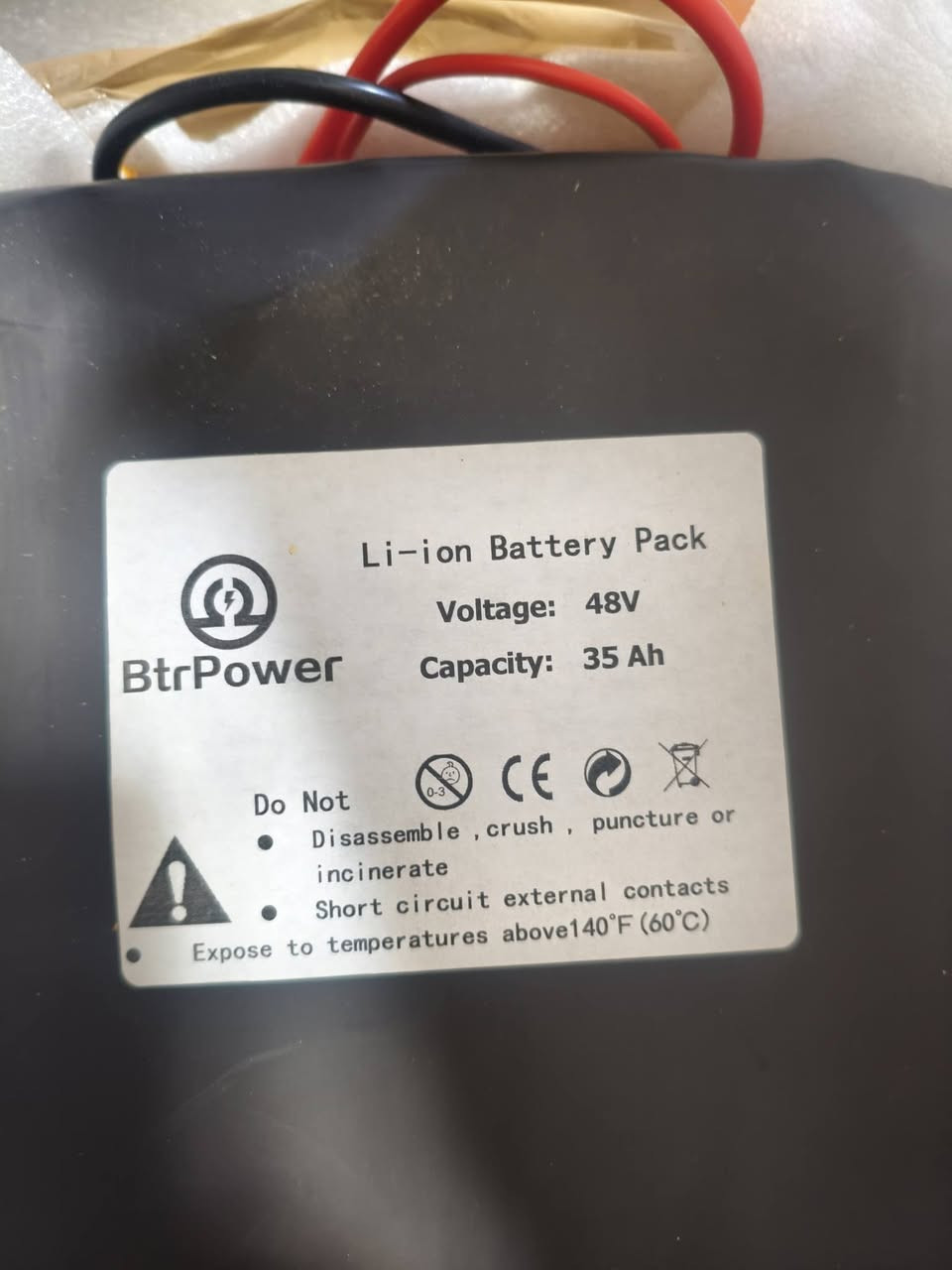 سلام عليكم بطارية ليثيوم
V48 35A حقيقي وزن ثقيل جدا 9 كيلو 
جديد لوك مع الشاحنة شحن سربع 5A
بطارية تصميم ياباني صناعة صيني
مع كامل ملحقات كونكترات واسلاك ربط
السعر 300الف
متوفر ايضا 30 امبير بسعر 275الف


**إذا كنت صاحب هذا الإعلان وتريد حذفه لأي سبب، رجاءا أرسل رسالة إلى الدعم الفني**