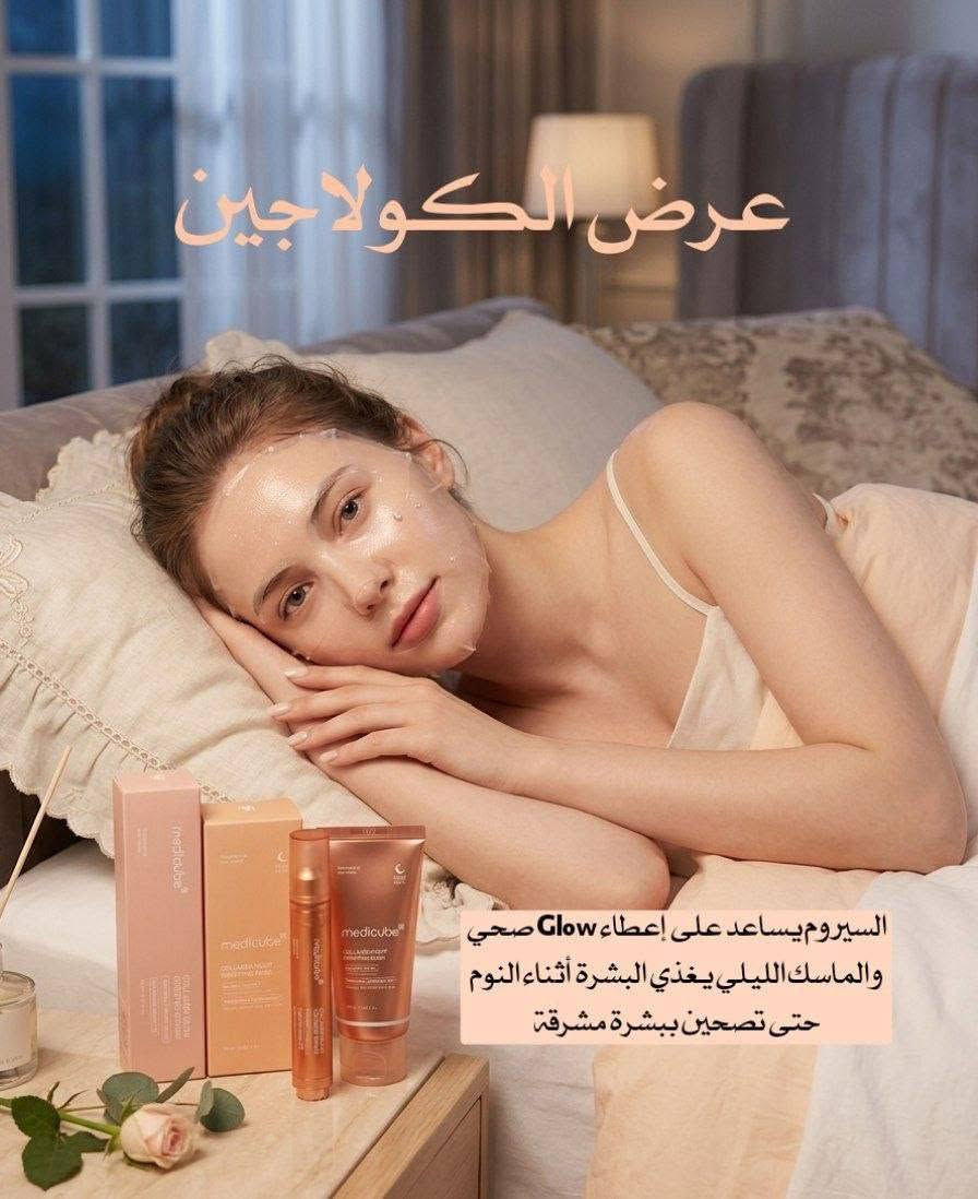 مجموعة الكولاجين الأصلية من براند Medicube تعتبر من أشهر مجموعات العناية الكورية 🇰🇷💯

سيروم الكولاجين + الماسك الليلي من Medicube
الثنائي اللي كل البنات يحجون عنه للبشرة الصحية والغلوي الطبيعي 😍

1️⃣ سيروم غني بالكولاجين يساعد على ترطيب البشرة بعمق ويمنحها Glow طبيعي ولمعة زجاجية ناعمة ✨
تركيبته خفيفة وسريعة الامتصاص وتناسب الاستخدام اليومي، ويساعد البشرة تبين أكثر حيوية وامتلاء مع الاستمرار 💖

2⃣ ماسك ليلي مغذي يساعد على تنعيم البشرة والحفاظ على الترطيب أثناء النوم 🌙
يترك البشرة صباحاً بمظهر مرتب، ناعم ومشرق، ويعطي إحساس انتعاش وراحة للبشرة ✨
منشأ العرض كوريا 🇰🇷💯
سعر العرض ٢٢ الف 
🚘يوجد خدمة توصيل لجميع محافظات العراق ٣


**إذا كنت صاحب هذا الإعلان وتريد حذفه لأي سبب، رجاءا أرسل رسالة إلى الدعم الفني**
